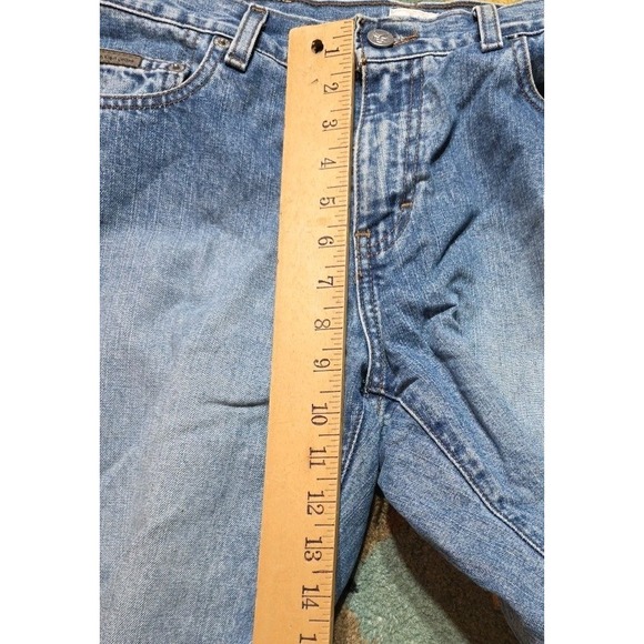 Vtg Calvin Klein Sport Jeans Mid Rise Distressed Straight Leg Size 6 Long Y2K 90 - Picture 8 of 9